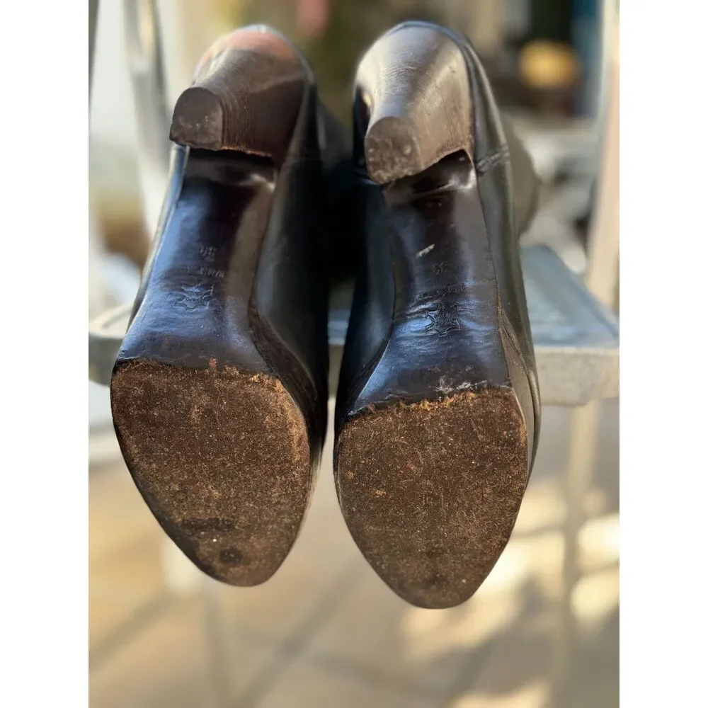 L'Autre Chose NY Look Black Leather Over The Knee Tall Boots SZ EU 38 = US 7.5/8 - Picture 7 of 14